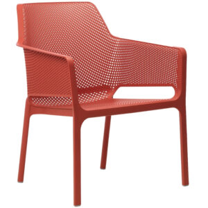 Nardi Červen&eacute; plastov&eacute; zahradn&iacute; křeslo Net Relax