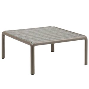 Nardi &Scaron;edo hněd&yacute; plastov&yacute; zahradn&iacute; konferenčn&iacute; stolek Komodo Tavolino Vetro 70 x 70 cm