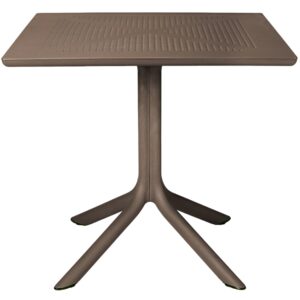 Nardi Tmavě hněd&yacute; plastov&yacute; zahradn&iacute; stůl Clip 80 x 80 cm