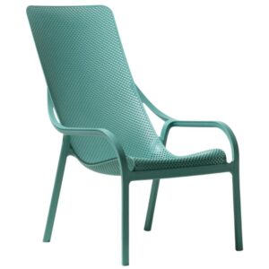 Nardi Tyrkysově modr&eacute; plastov&eacute; zahradn&iacute; lounge křeslo Net