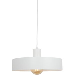 Nordic Design B&iacute;l&eacute; kovov&eacute; z&aacute;věsn&eacute; světlo Mayen 35 cm