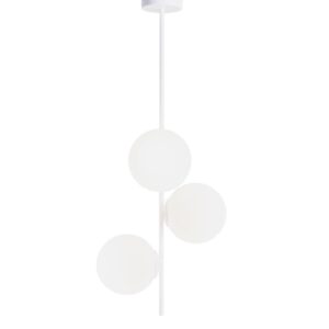 Nordic Design B&iacute;l&eacute; skleněn&eacute; z&aacute;věsn&eacute; světlo Bubbly 93 cm