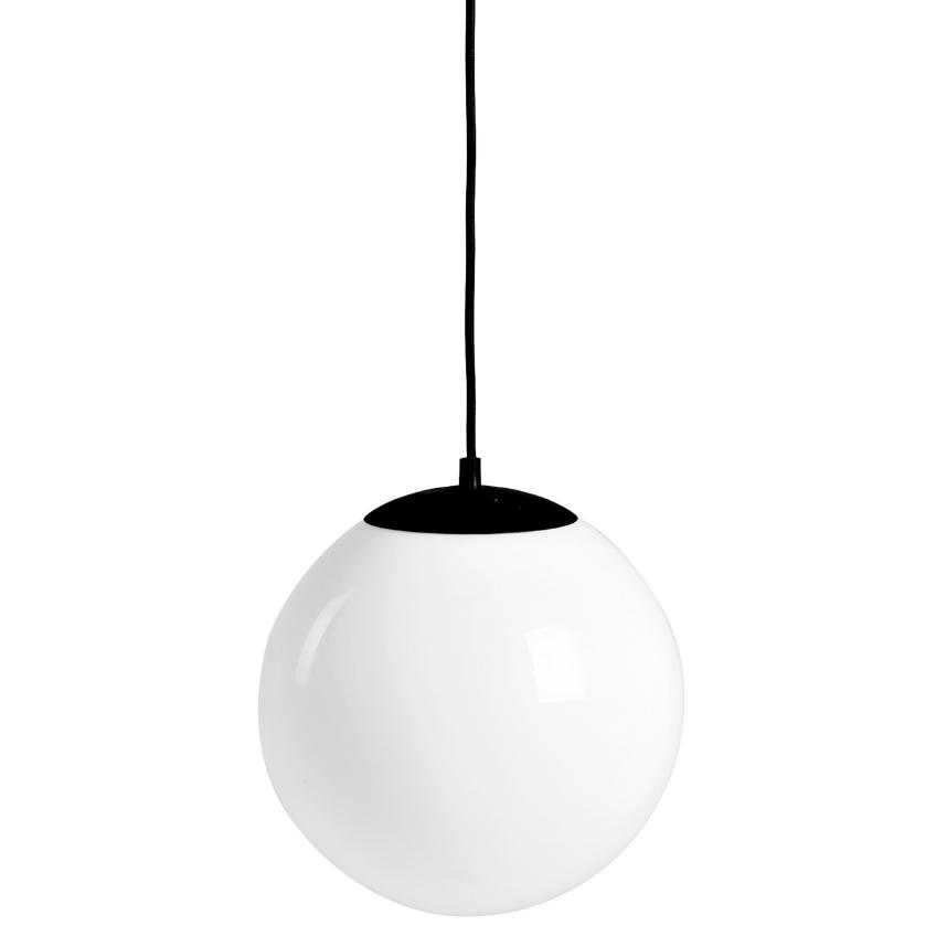 Nordic Design Bílé skleněné závěsné světlo Manama L