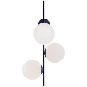 Nordic Design B&iacute;lo čern&eacute; skleněn&eacute; n&aacute;stěnn&eacute; světlo Bubbly 75 cm