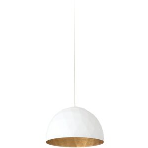Nordic Design B&iacute;lo zlat&eacute; kovov&eacute; z&aacute;věsn&eacute; světlo Leontine 35 cm
