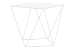 Nordic Design B&iacute;l&yacute; kovov&yacute; konferenčn&iacute; stolek Deryl 55 x 55 cm