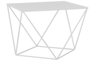Nordic Design B&iacute;l&yacute; kovov&yacute; konferenčn&iacute; stolek Deryl 60 x 60 cm