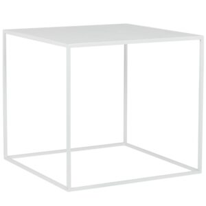 Nordic Design B&iacute;l&yacute; kovov&yacute; konferenčn&iacute; stolek Moreno 50 x 50 cm