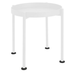 Nordic Design B&iacute;l&yacute; kovov&yacute; odkl&aacute;dac&iacute; stolek Nollan 40 cm II.