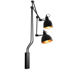 Nordic Design Čern&aacute; kovov&aacute; n&aacute;stěnn&aacute; lampa Cobain II.