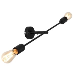 Nordic Design Čern&eacute; kovov&eacute; n&aacute;stěnn&eacute; sv&iacute;tidlo Dogi 2 L