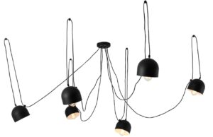 Nordic Design Čern&eacute; kovov&eacute; z&aacute;věsn&eacute; světlo Pop 6