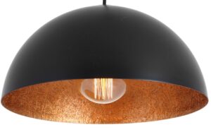 Nordic Design Černo měděn&eacute; z&aacute;věsn&eacute; světlo Darly 35 cm