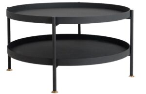 Nordic Design Čern&yacute; konferenčn&iacute; stolek Nollan 80 cm s polic&iacute;