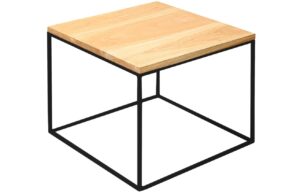 Nordic Design Dubov&yacute; konferenčn&iacute; stolek Moreno 50 x 50 cm s černou podnož&iacute;
