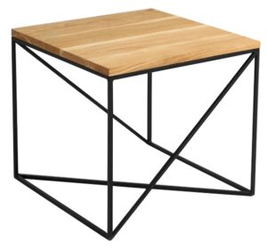 Nordic Design Př&iacute;rodn&iacute; konferenčn&iacute; stolek Mountain 50 cm s černou podnož&iacute;
