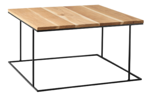 Nordic Design Př&iacute;rodn&iacute; masivn&iacute; konferenčn&iacute; stolek Valter s černou podnož&iacute; 80x80 cm
