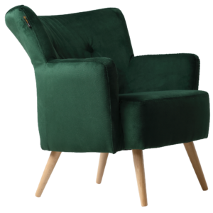 Nordic Design Smaragdově zelen&eacute; sametov&eacute; křeslo Gustic