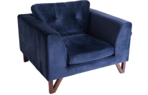 Nordic Design Tmavě modr&eacute; sametov&eacute; křeslo Sonny