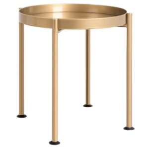 Nordic Design Zlat&yacute; kovov&yacute; odkl&aacute;dac&iacute; stolek Nollan 40 cm II.