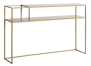 Nordic Design Zlat&yacute; kovov&yacute; toaletn&iacute; stolek Moreno 120 cm x 25 cm