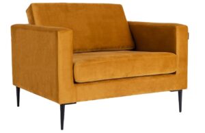 Nordic Design Žlut&eacute; sametov&eacute; křeslo Vegas