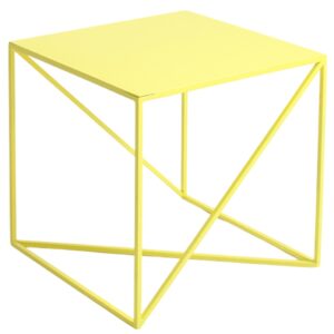Nordic Design Žlut&yacute; kovov&yacute; konferenčn&iacute; stolek Mountain 50 x 50 cm