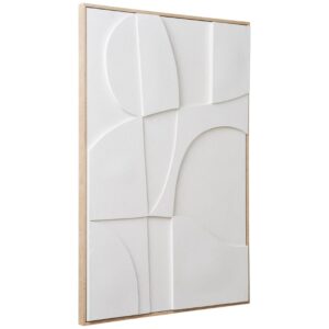 Nordic Living B&iacute;l&yacute; abstraktn&iacute; obraz Madeline 90 x 60 cm
