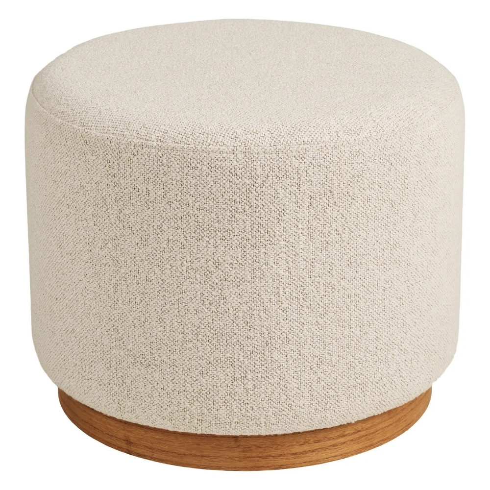 Nordic Living Bílý bouclé taburet Dally 50 cm