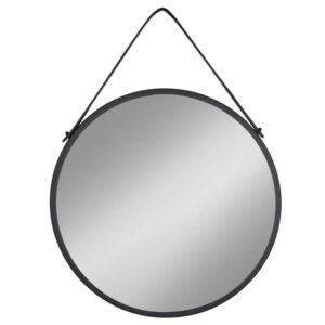 Nordic Living Čern&eacute; z&aacute;věsn&eacute; kulat&eacute; zrcadlo Chantal 60 cm
