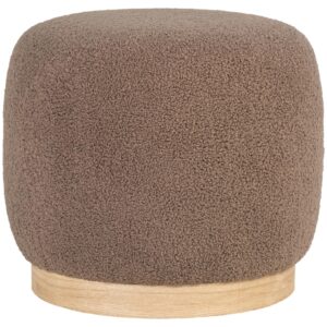 Nordic Living Hněd&yacute; boucl&eacute; taburet Belfort 44