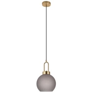 Nordic Living &Scaron;ed&eacute; skleněn&eacute; z&aacute;věsn&eacute; světlo Luton Nia 25 cm
