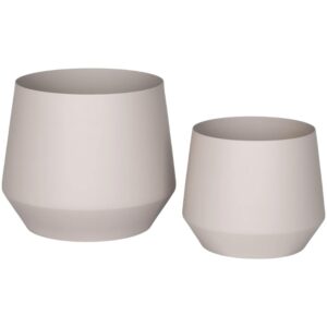 Nordic Living Set dvou p&iacute;skově hněd&yacute;ch kovov&yacute;ch květin&aacute;čů Trofa &Oslash; 20/25 cm