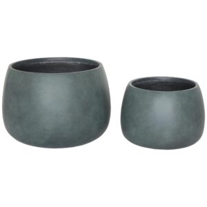 Nordic Living Set dvou tmavě zelen&yacute;ch zahradn&iacute;ch květin&aacute;čů Stanbury &Oslash; 42/55 cm