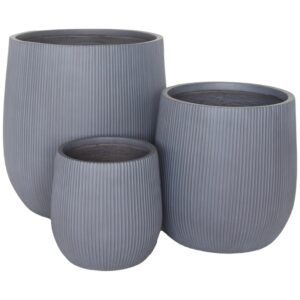 Nordic Living Set tř&iacute; &scaron;ed&yacute;ch zahradn&iacute;ch květin&aacute;čů Denton &Oslash; 32/44/57 cm
