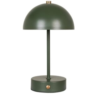 Nordic Living Tmavě zelen&aacute; kovov&aacute; stoln&iacute; LED lampa Halle