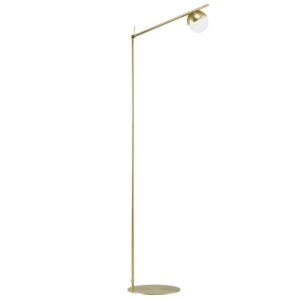 Nordlux Op&aacute;lově b&iacute;l&aacute; skleněn&aacute; stojac&iacute; lampa Contina s mosaznou podstavou 139 cm