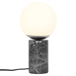 Nordlux Op&aacute;lově b&iacute;l&aacute; skleněn&aacute; stoln&iacute; lampa Lilly s &scaron;edou podstavou