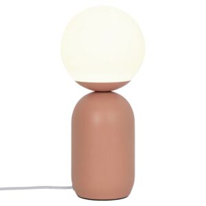 Nordlux Op&aacute;lově b&iacute;l&aacute; skleněn&aacute; stoln&iacute; lampa Notti s oranžovou podstavou