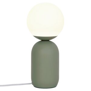 Nordlux Op&aacute;lově b&iacute;l&aacute; skleněn&aacute; stoln&iacute; lampa Notti se zelenou podstavou