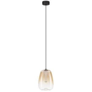 Nova Luce Jantarově hněd&eacute; skleněn&eacute; z&aacute;věsn&eacute; světlo Oblo 16 cm