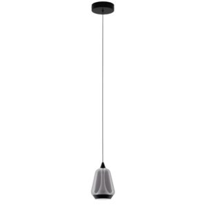 Nova Luce Kouřově &scaron;ed&eacute; skleněn&eacute; z&aacute;věsn&eacute; LED světlo Alish 12 cm