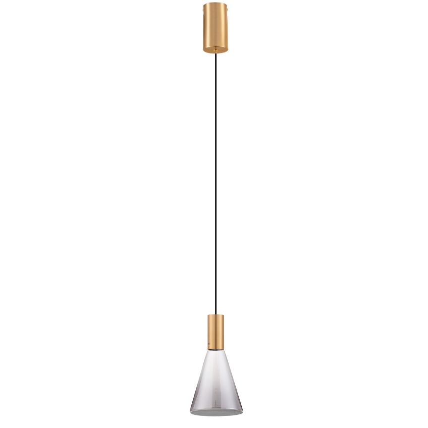 Nova Luce Kouřově šedé skleněné závěsné LED světlo Voi 16 cm
