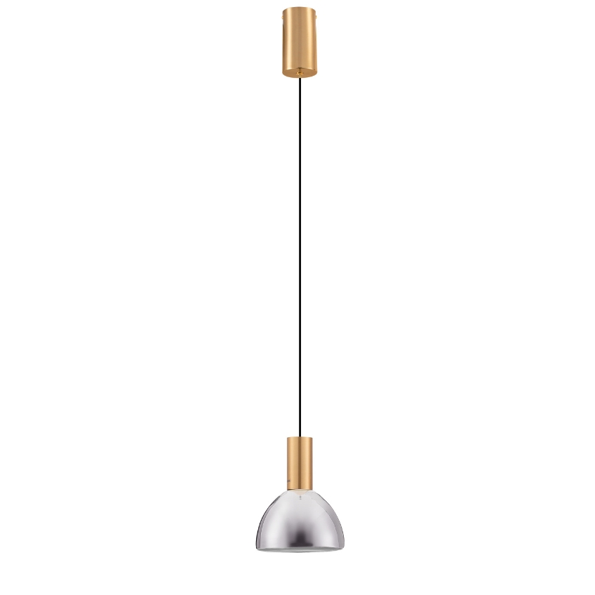Nova Luce Kouřově šedé skleněné závěsné LED světlo Voi 17 cm