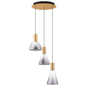 Nova Luce Kouřově &scaron;ed&eacute; skleněn&eacute; z&aacute;věsn&eacute; LED světlo Voi 43 cm