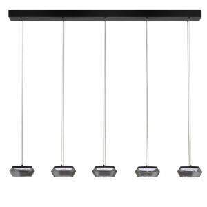 Nova Luce Kouřově &scaron;ed&eacute; skleněn&eacute; z&aacute;věsn&eacute; světlo Jailyn 108 cm