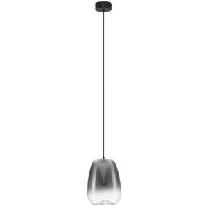 Nova Luce Kouřově &scaron;ed&eacute; skleněn&eacute; z&aacute;věsn&eacute; světlo Oblo 16 cm