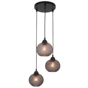 Nova Luce &Scaron;ed&eacute; skleněn&eacute; z&aacute;věsn&eacute; světlo Vienti 30 cm