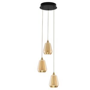 Nova Luce Zlat&eacute; skleněn&eacute; z&aacute;věsn&eacute; LED světlo Alish 28 cm