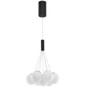 Op&aacute;lově b&iacute;l&eacute; skleněn&eacute; z&aacute;věsn&eacute; LED světlo Nova Luce Nuvole 36 cm